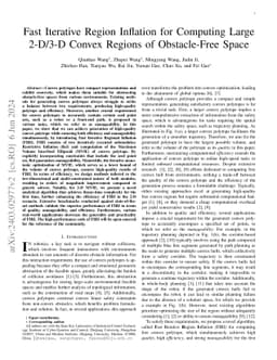 Fast Iterative Region Inflation for Computing Large 2-D/3-D Convex Regions of Obstacle-Free Space