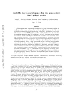 Scalable Bayesian inference for the generalized linear mixed model