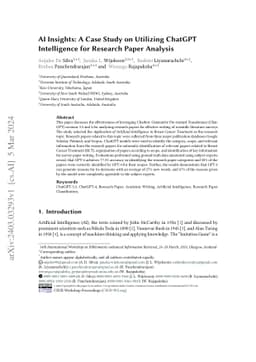AI Insights: A Case Study on Utilizing ChatGPT Intelligence for Research
  Paper Analysis
