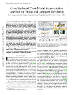 Causality-based Cross-Modal Representation Learning for
  Vision-and-Language Navigation