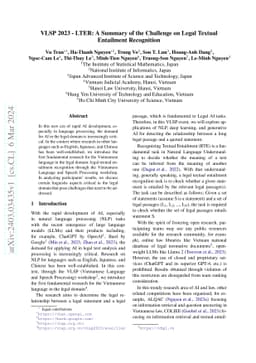 VLSP 2023 -- LTER: A Summary of the Challenge on Legal Textual
  Entailment Recognition