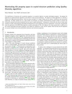 Illuminating the property space in crystal structure prediction using
  Quality-Diversity algorithms