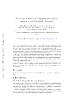 Non-verbal information in spontaneous speech -- towards a new framework
  of analysis