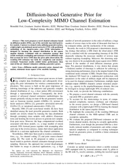 Diffusion-based Generative Prior for Low-Complexity MIMO Channel
  Estimation