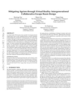 Mitigating Ageism through Virtual Reality: Intergenerational
  Collaborative Escape Room Design