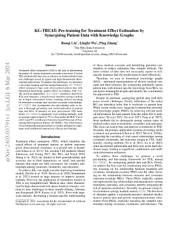KG-TREAT: Pre-training for Treatment Effect Estimation by Synergizing
  Patient Data with Knowledge Graphs