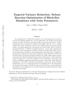 Targeted Variance Reduction: Robust Bayesian Optimization of Black-Box
  Simulators with Noise Parameters