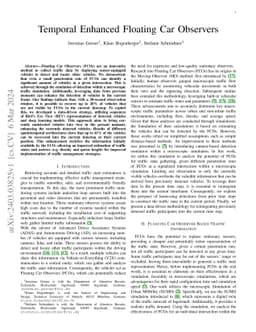 Temporal Enhanced Floating Car Observers