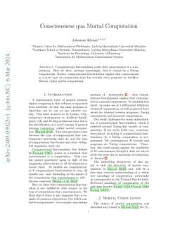 Consciousness qua Mortal Computation