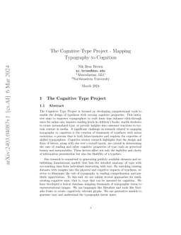 The Cognitive Type Project -- Mapping Typography to Cognition