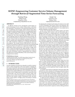 RATSF: Empowering Customer Service Volume Management through
  Retrieval-Augmented Time-Series Forecasting