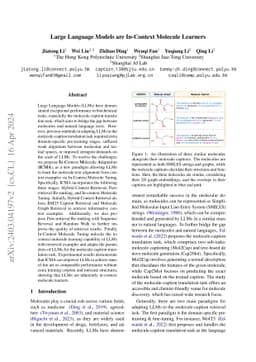 Large Language Models are In-Context Molecule Learners