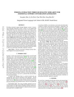 Persona Extraction Through Semantic Similarity for Emotional Support
  Conversation Generation
