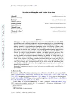Regularized DeepIV with Model Selection