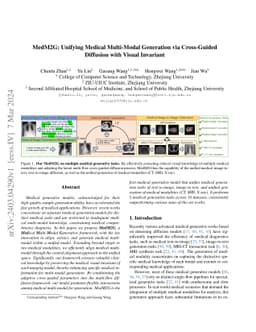 MedM2G: Unifying Medical Multi-Modal Generation via Cross-Guided
  Diffusion with Visual Invariant