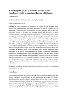 A challenge in A(G)I, cybernetics revived in the Ouroboros Model as one
  algorithm for all thinking