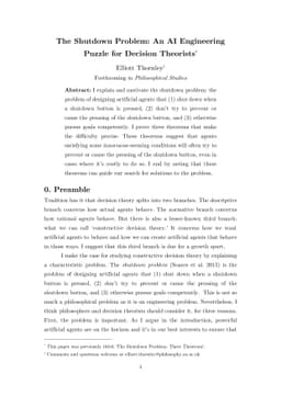 The Shutdown Problem: An AI Engineering Puzzle for Decision Theorists