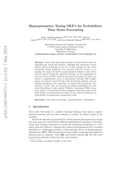 Hyperparameter Tuning MLPs for Probabilistic Time Series Forecasting