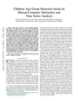 Children Age Group Detection based on Human-Computer Interaction and
  Time Series Analysis