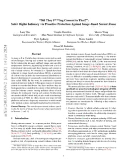 "Did They F***ing Consent to That?": Safer Digital Intimacy via
  Proactive Protection Against Image-Based Sexual Abuse