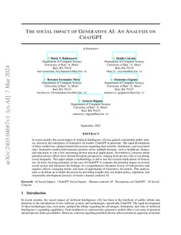 The Social Impact of Generative AI: An Analysis on ChatGPT