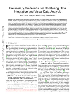 Preliminary Guidelines For Combining Data Integration and Visual Data
  Analysis