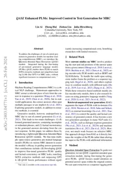 QASE Enhanced PLMs: Improved Control in Text Generation for MRC