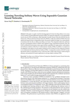 Learning Traveling Solitary Waves Using Separable Gaussian Neural
  Networks