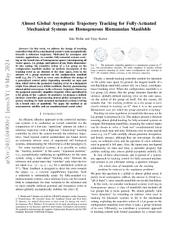 Almost Global Asymptotic Trajectory Tracking for Fully-Actuated
  Mechanical Systems on Homogeneous Riemannian Manifolds