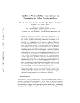 Profile of Vulnerability Remediations in Dependencies Using Graph
  Analysis