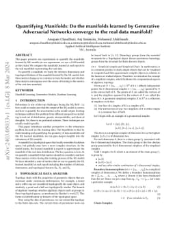 Quantifying Manifolds: Do the manifolds learned by Generative
  Adversarial Networks converge to the real data manifold