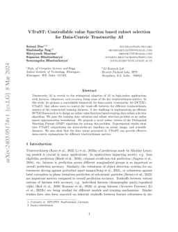 VTruST: Controllable value function based subset selection for
  Data-Centric Trustworthy AI