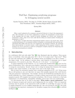 WatChat: Explaining perplexing programs by debugging mental models