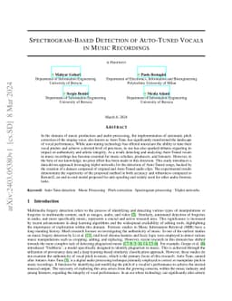Spectrogram-Based Detection of Auto-Tuned Vocals in Music Recordings