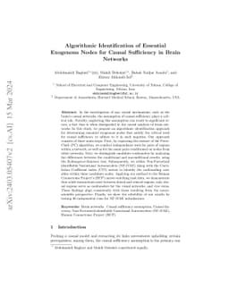 Algorithmic Identification of Essential Exogenous Nodes for Causal
  Sufficiency in Brain Networks