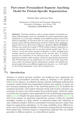 Part-aware Personalized Segment Anything Model for Patient-Specific
  Segmentation