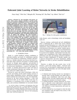 Federated Joint Learning of Robot Networks in Stroke Rehabilitation