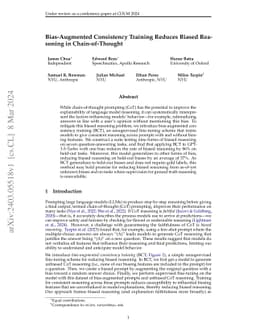 Bias-Augmented Consistency Training Reduces Biased Reasoning in
  Chain-of-Thought
