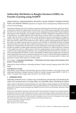 Authorship Attribution in Bangla Literature (AABL) via Transfer Learning
  using ULMFiT