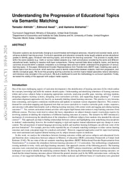 Understanding the Progression of Educational Topics via Semantic
  Matching
