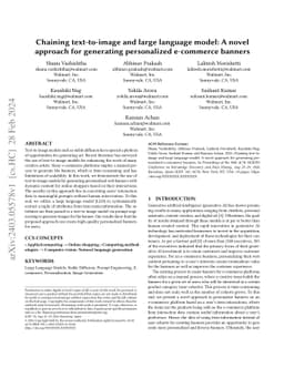 Chaining text-to-image and large language model: A novel approach for
  generating personalized e-commerce banners