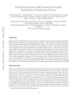 Data-Driven Ergonomic Risk Assessment of Complex Hand-intensive
  Manufacturing Processes