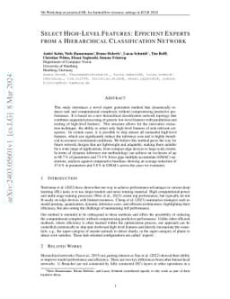 Select High-Level Features: Efficient Experts from a Hierarchical
  Classification Network