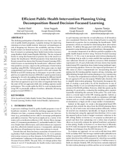 Efficient Public Health Intervention Planning Using Decomposition-Based
  Decision-Focused Learning