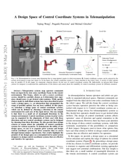 A Design Space of Control Coordinate Systems in Telemanipulation