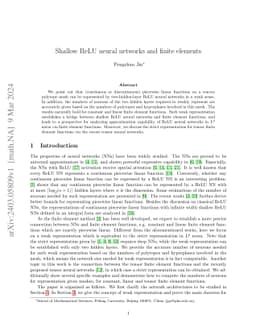 Shallow ReLU neural networks and finite elements