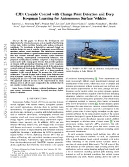 C3D: Cascade Control with Change Point Detection and Deep Koopman
  Learning for Autonomous Surface Vehicles