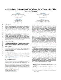 A Preliminary Exploration of YouTubers' Use of Generative-AI in Content
  Creation