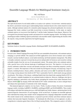 Ensemble Language Models for Multilingual Sentiment Analysis