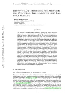 Identifying and interpreting non-aligned human conceptual
  representations using language modeling